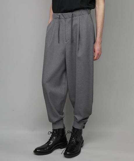 RECYCLE POLYESTER CUFFS PANTS/GRAY