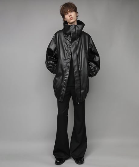 SYNTHETIC LEATHER BLOUSON/BLACK