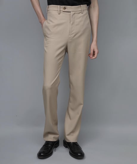 RECYCLE POLYESTER STRAIGHT PANTS / BEIGE