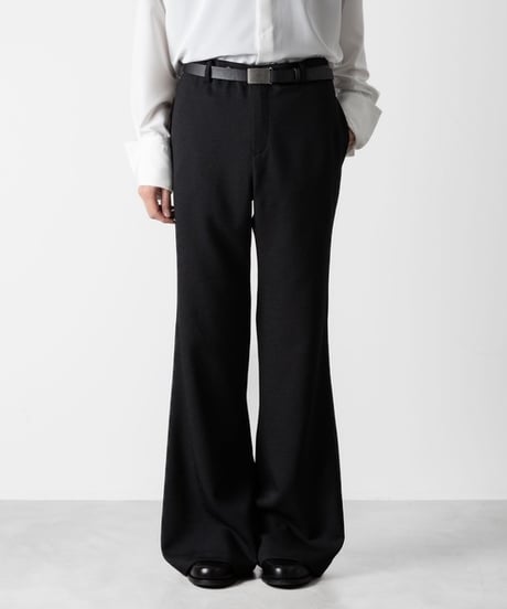 SLUB TWEED FLAIR PANTS/BLACK