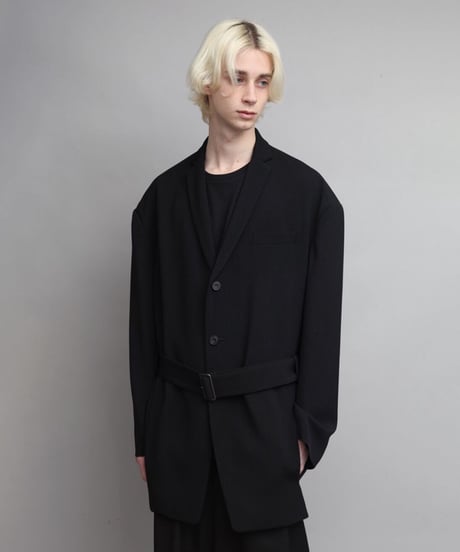 OVERSIZED BELTED JACKET/BLACK
