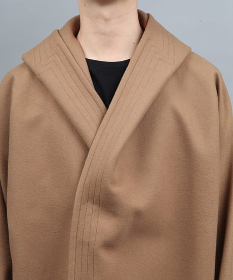 ENGLAND LAMB MELTON HOOD COAT/BEIGE