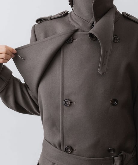 NEW WOOL TRENCH COAT/L.BROWN