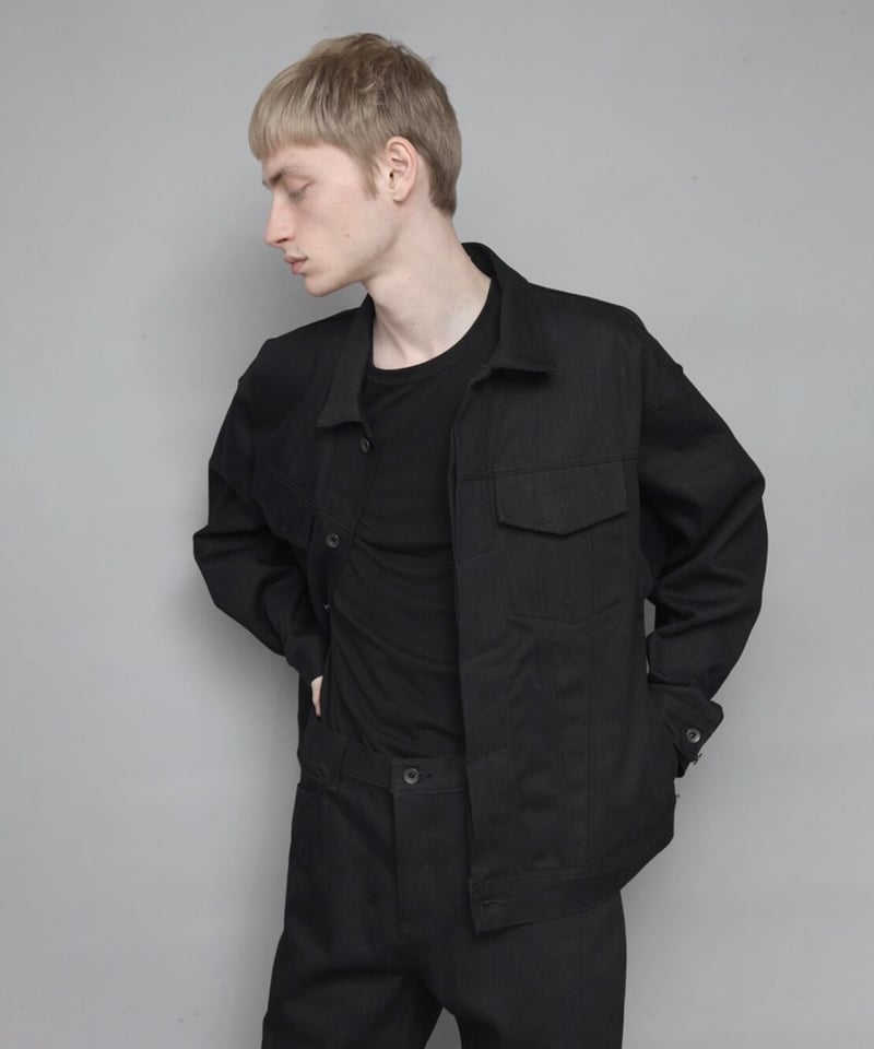 OVERSIZED DENIM JACKET/BLACK | ato AOYAMA