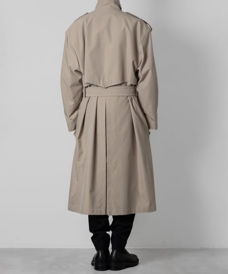 stand collar single trench coat/BEIGE