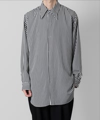 OVERSIZED Crepe de Chine STRIPE SHIRT/BLACK
