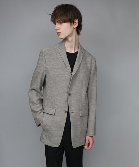 SLUB TWEED JACKET/L.BROWN