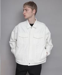 OVERSIZED DENIM JACKET/WHITE