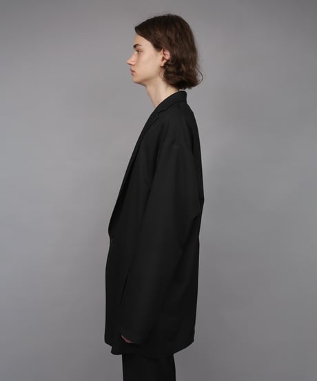 ONE BUTTON DEEP V-ZONE JACKET / BLACK