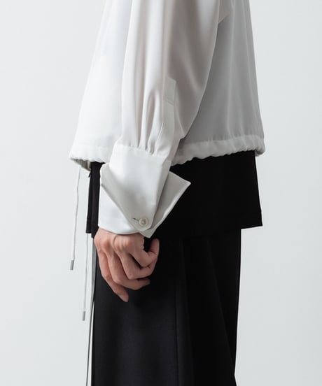 DOUBLE CUFFS ZIP SHIRT/WHITE