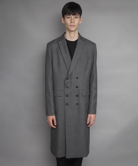 DOUBLE BREASTED CHESTERFIELD COAT/C.GRAY