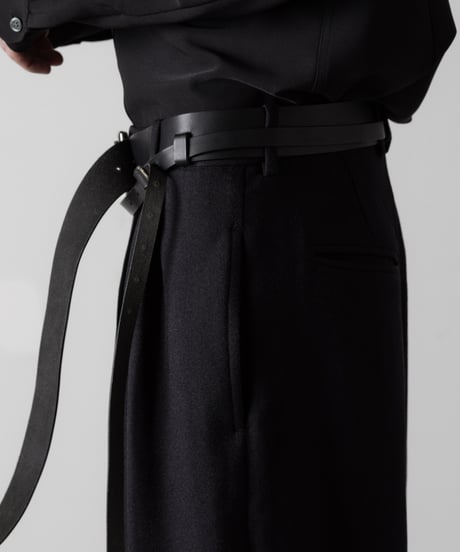 COWHIDE DOUBOLE BELT/BLACK