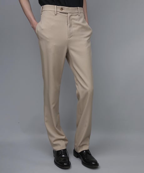 RECYCLE POLYESTER STRAIGHT PANTS / BEIGE