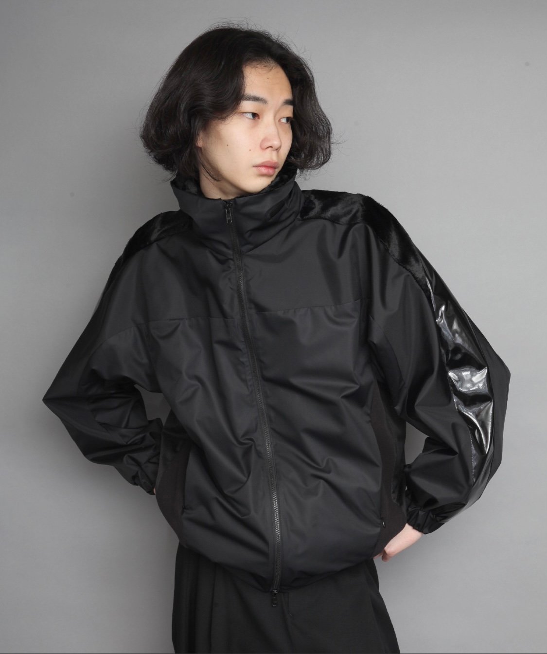 STAND COLLAR BLOUSON/BLACK | ato onlinestore
