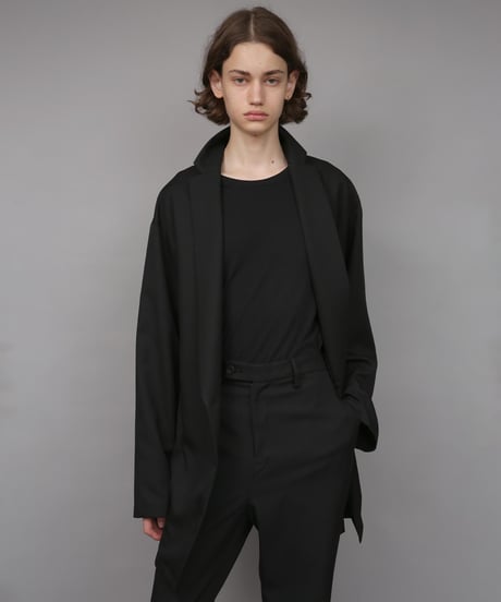 ONE BUTTON DEEP V-ZONE JACKET / BLACK
