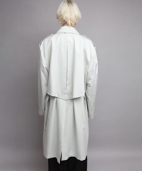 SATIN TRENCH COAT/L.GREEN