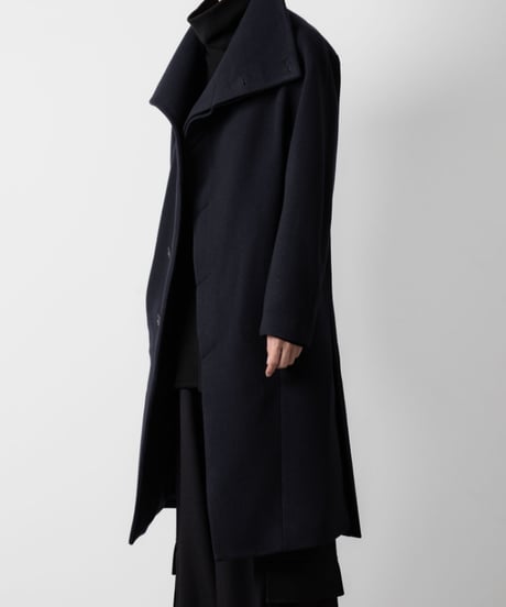 ENGLAND LAMB MELTON STAND COLLAR COAT/NAVY