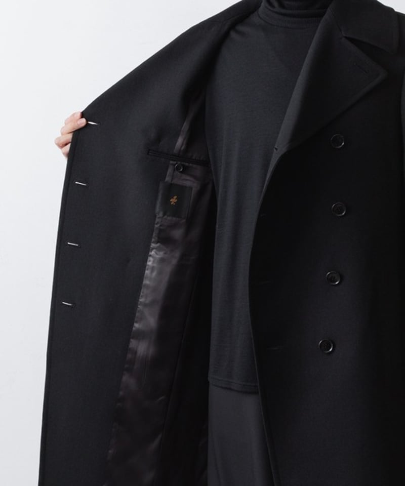 DOUBLE BREASTED COAT/BLACK | ato onlinestore