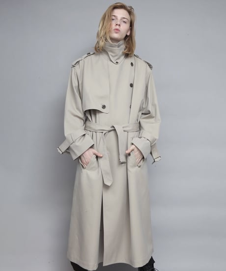 WOOL TRENCH-COAT/BEIGE