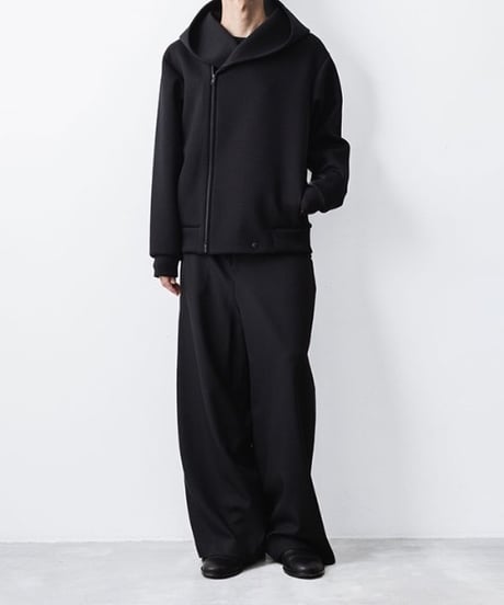 OVERSIZED AIR CUSHION ZIP HOODIE/BLACK
