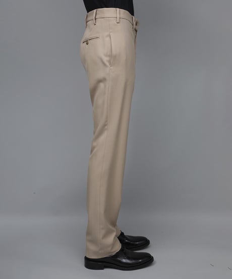 RECYCLE POLYESTER STRAIGHT PANTS / BEIGE