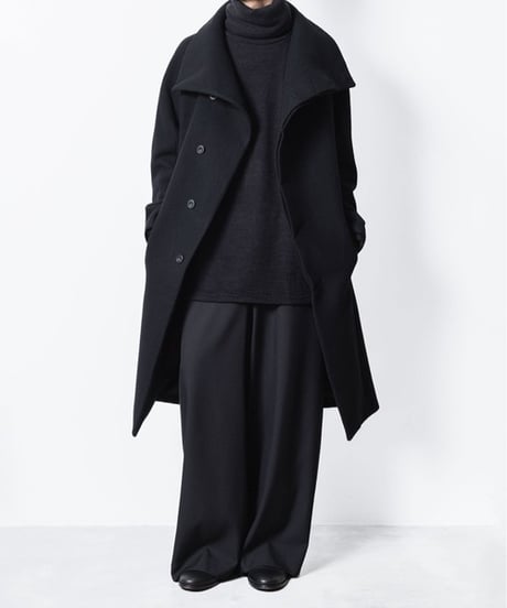 JACKAL RIB OVERSIZED TURTLE-NECK/BLACK