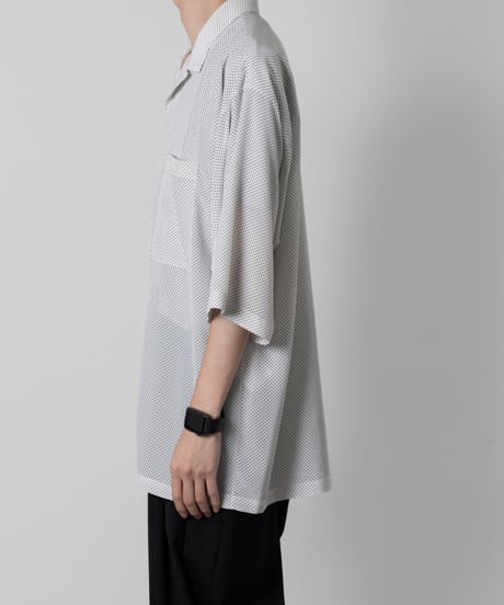 Polka dot pattern　short sleeve shirts/WHITE