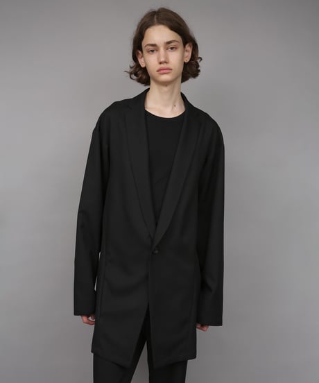 ONE BUTTON DEEP V-ZONE JACKET / BLACK