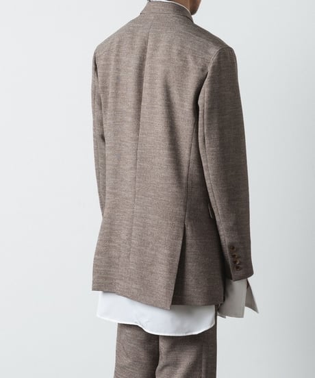 SLUB TWEED JACKET/L.BROWN