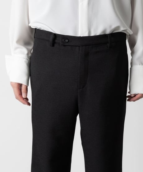 SLUB TWEED FLAIR PANTS/BLACK