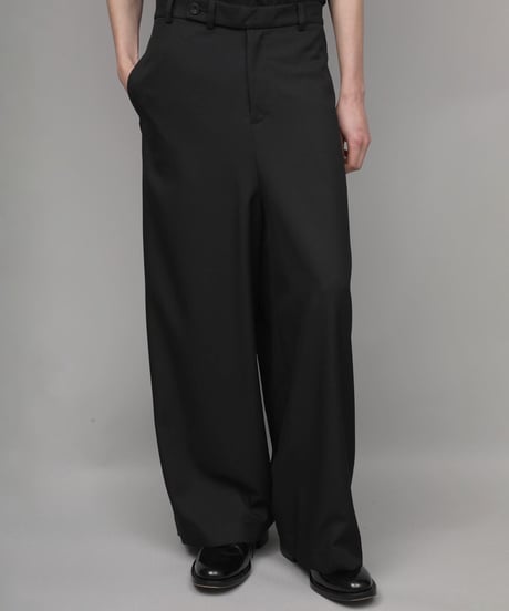 RECYCLE POLYESTER WIDE PANTS/BLACK