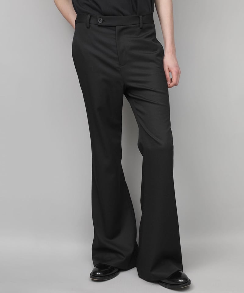 パンツ ato 2023AW Black Wool Pants CLASSIC WOOL FLAIR PANTS/BLACK | ato onlinestore