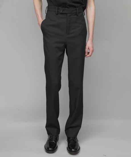 RECYCLE POLYESTER STRAIGHT PANTS / BLACK