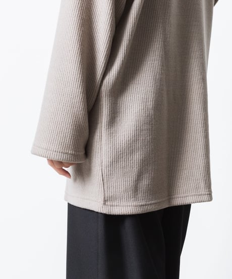 JACKAL RIB OVERSIZED TURTLE-NECK/G.BEIGE