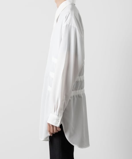 OVERSIZED SHIRRING SHIRTS/WHITE