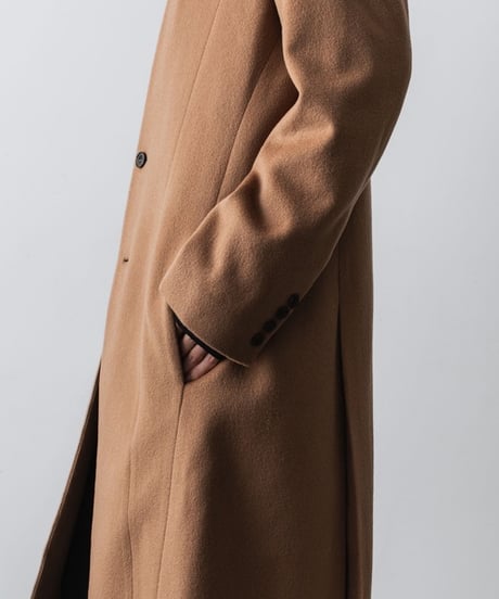 SINGLE CHARME NO-COLLAR COAT/BEIGE