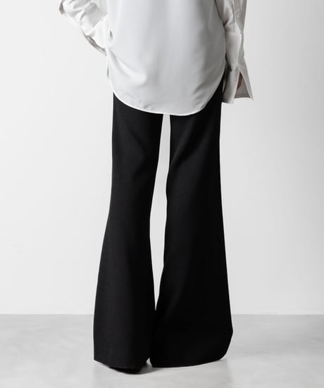 SLUB TWEED FLAIR PANTS/BLACK