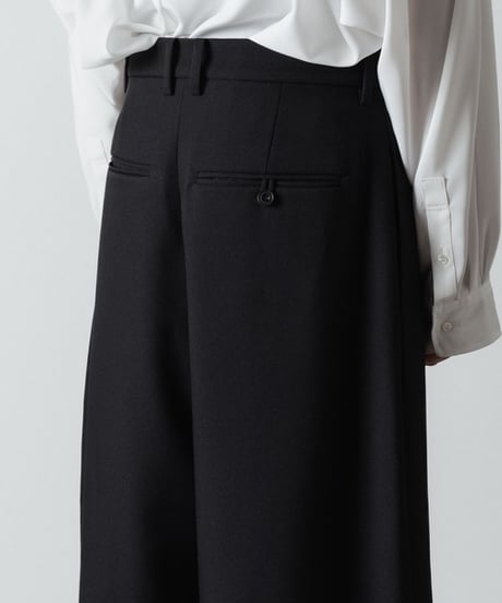 RECYCLE POLYESTER WIDE PANTS/BLACK