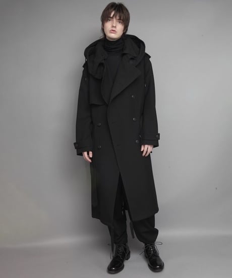 MILITARY TRENCH COAT/BLACK