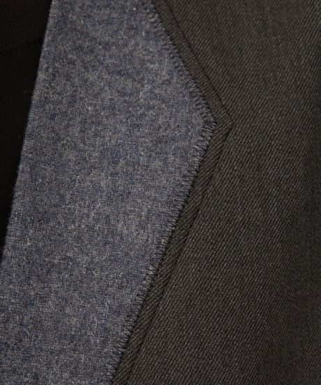 color cloth long jacket/DARK GRAY