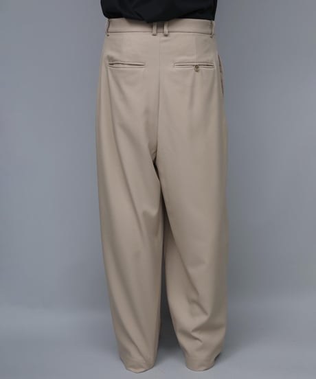 RECYCLE POLYESTER WIDE PANTS/BEIGE