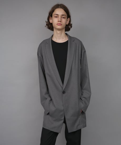 ONE BUTTON DEEP V-ZONE JACKET / GRAY