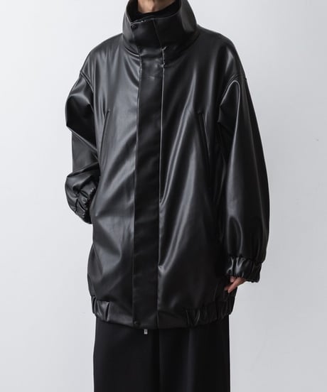 SYNTHETIC LEATHER BLOUSON/BLACK