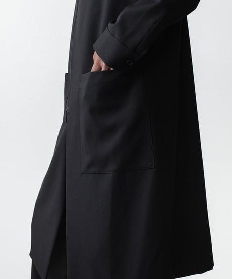 RECYCLE POLYESTER STAND COLLAR COAT