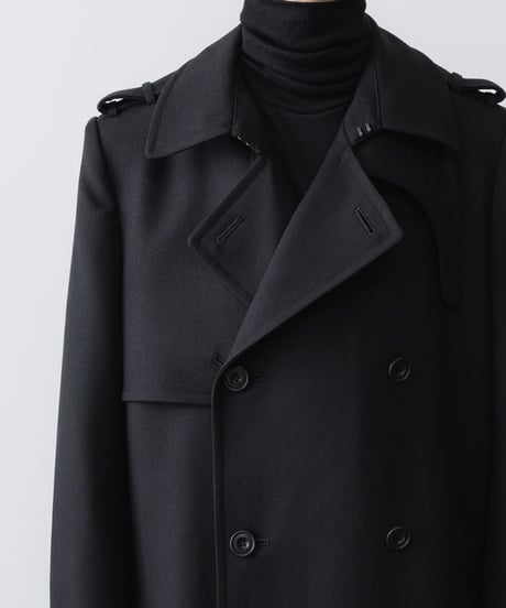 NEW WOOL TRENCH COAT/BLACK