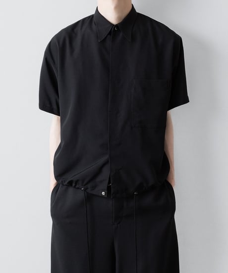 OVERSIZED DRAW CORD SHIRTS/BLACK