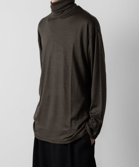 WOOL JERSEY TURTLE NECK/KHAKI