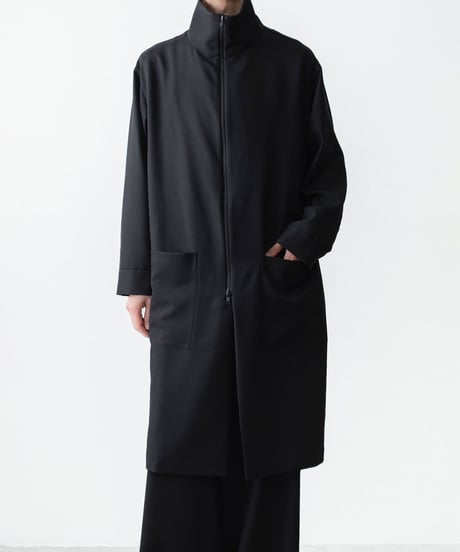 RECYCLE POLYESTER STAND COLLAR COAT