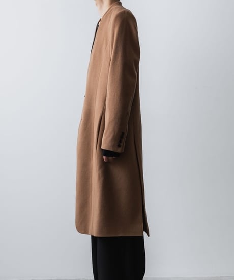 SINGLE CHARME NO-COLLAR COAT/BEIGE