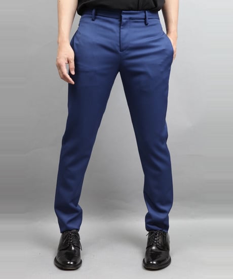 WOOL TWILL TAPERED PANTS/BLUE